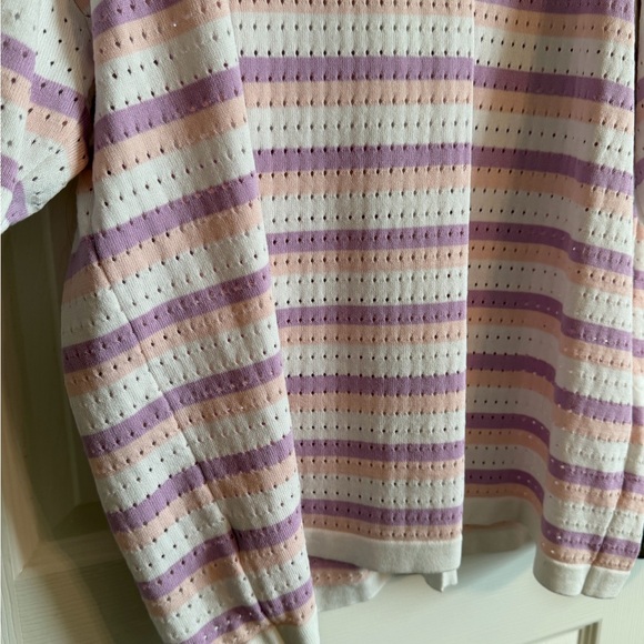 Amazon Pink and Purple Crochet Striped 2 Piece Short Set - Picture 8 of 13